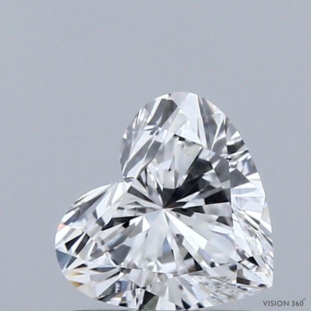 1.09 Carat Heart Shaped, Excellent Cut, D Color, VVS2 Clarity, IGI Certified Lab Grown Diamond