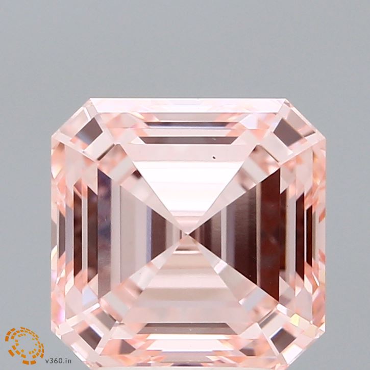 3.21 Carat Asscher Shaped, Ideal Cut, FANCY INTENSE PINK Color, VS1 Clarity, IGI Certified Lab Grown Diamond