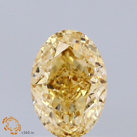 1.06 Carat Oval Shaped, Excellent Cut, FANCY INTENSE YELLOW Color, VVS2 Clarity, IGI Certified Lab Grown Diamond