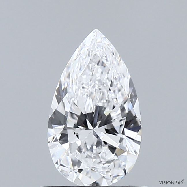 0.82 Carat Pear Shaped, Ideal Cut, D Color, VS1 Clarity, IGI Certified Lab Grown Diamond