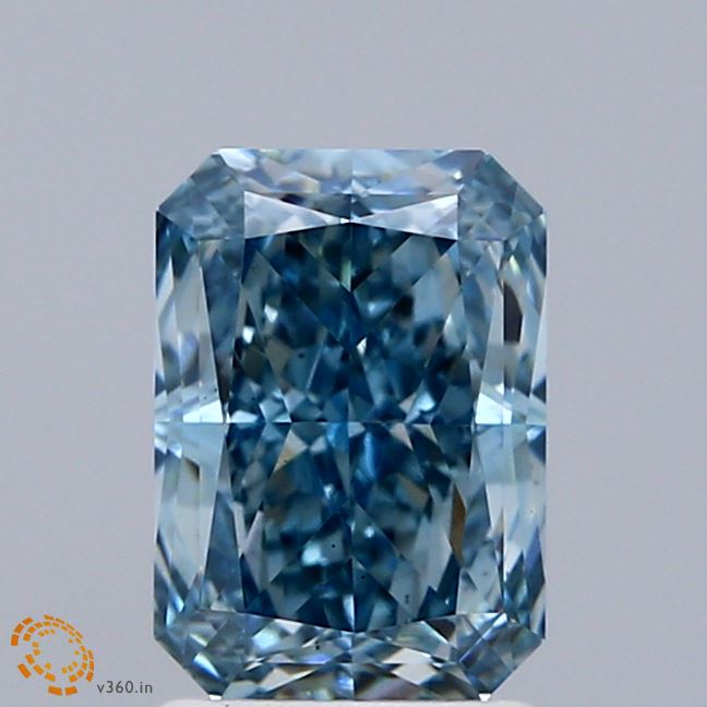 2.06 Carat Radiant Shaped, Excellent Cut, FANCY VIVID BLUE Color, VS2 Clarity, IGI Certified Lab Grown Diamond