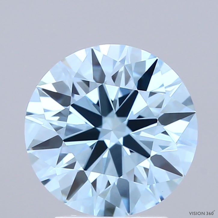 2.70 Carat Round Shaped, Ideal Cut, FANCY VIVID BLUE Color, VS1 Clarity, IGI Certified Lab Grown Diamond