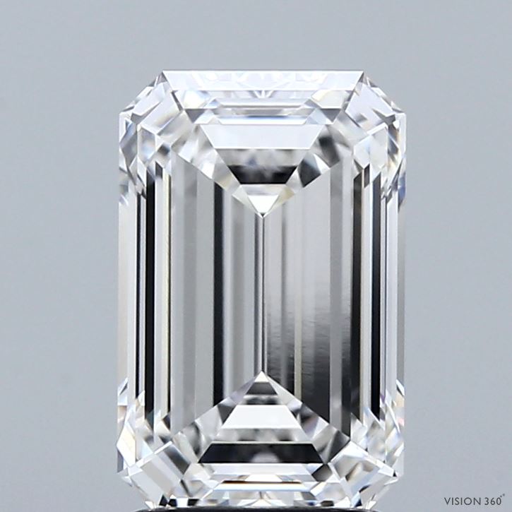 2.61 Carat Emerald Shaped, Ideal Cut, E Color, VVS2 Clarity, IGI Certified Lab Grown Diamond