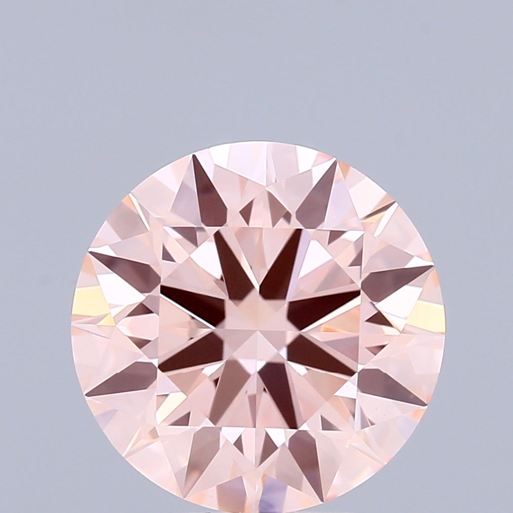 3.03 Carat Round Shaped, Ideal Cut, FANCY PINK Color, VVS2 Clarity, IGI Certified Lab Grown Diamond