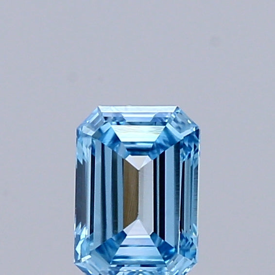 0.31 Carat Emerald Shaped, Very Good Cut, FANCY VIVID BLUE Color, VVS2 Clarity, IGI Certified Lab Grown Diamond