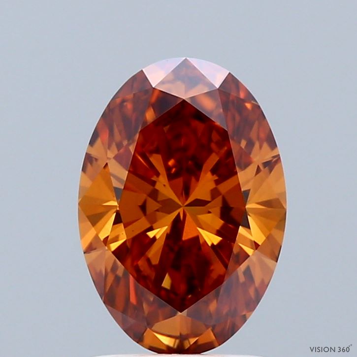 1.61 Carat Oval Shaped, Ideal Cut, FANCY VIVID ORANGE Color, VVS2 Clarity, IGI Certified Lab Grown Diamond