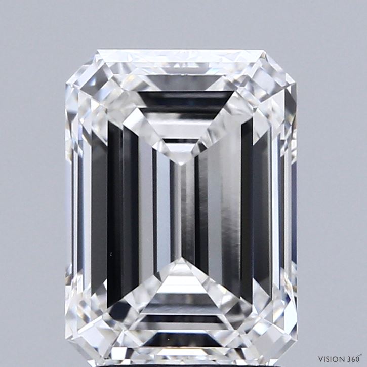 3.03 Carat Emerald Shaped, Ideal Cut, E Color, VS1 Clarity, IGI Certified Lab Grown Diamond