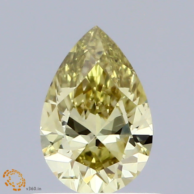 0.51 Carat Pear Shaped, Ideal Cut, FANCY INTENSE YELLOW Color, VS1 Clarity, IGI Certified Lab Grown Diamond