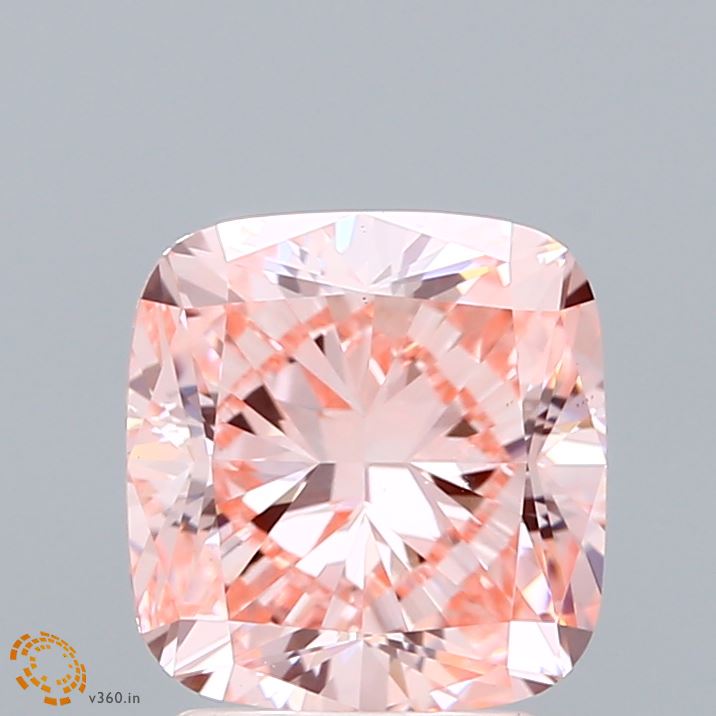 2.51 Carat Cushion Shaped, Excellent Cut, FANCY VIVID PINK Color, VS1 Clarity, IGI Certified Lab Grown Diamond