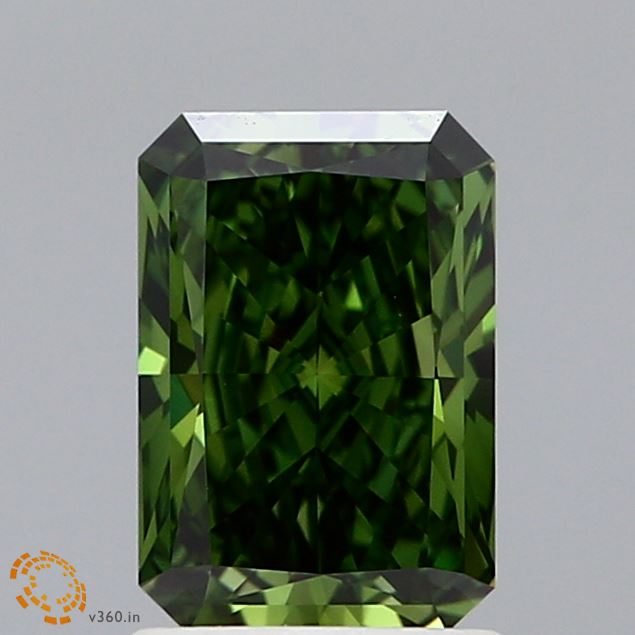 1.41 Carat Radiant Shaped, Ideal Cut, FANCY VIVID GREEN Color, VS1 Clarity, IGI Certified Lab Grown Diamond