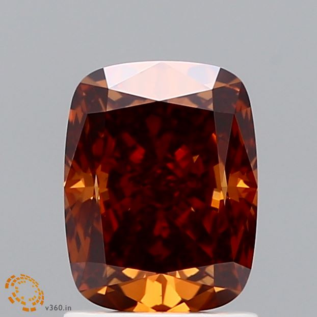 1.64 Carat Cushion Shaped, Ideal Cut, FANCY VIVID ORANGE Color, VS1 Clarity, IGI Certified Lab Grown Diamond
