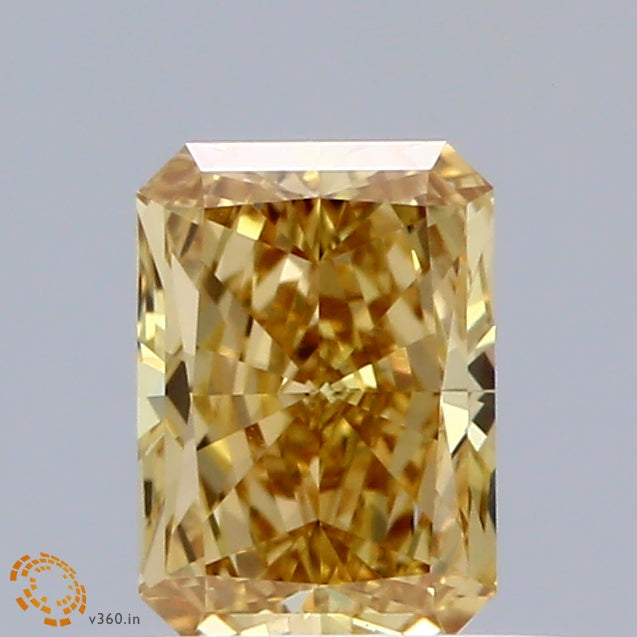 0.62 Carat Radiant Shaped, Excellent Cut, FANCY VIVID YELLOW Color, VS1 Clarity, IGI Certified Lab Grown Diamond