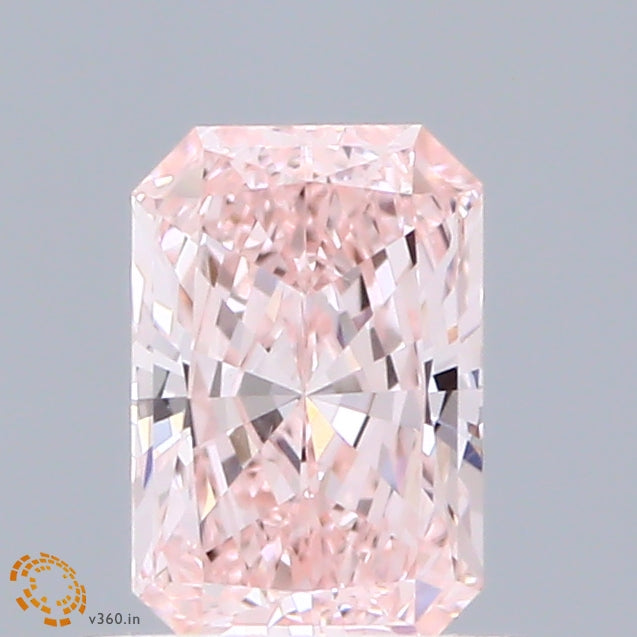 0.59 Carat Radiant Shaped, Ideal Cut, FANCY INTENSE PINK Color, VS1 Clarity, IGI Certified Lab Grown Diamond