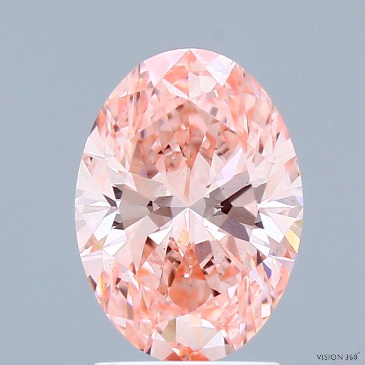 2.01 Carat Oval Shaped, Ideal Cut, FANCY VIVID PINK Color, VS2 Clarity, IGI Certified Lab Grown Diamond
