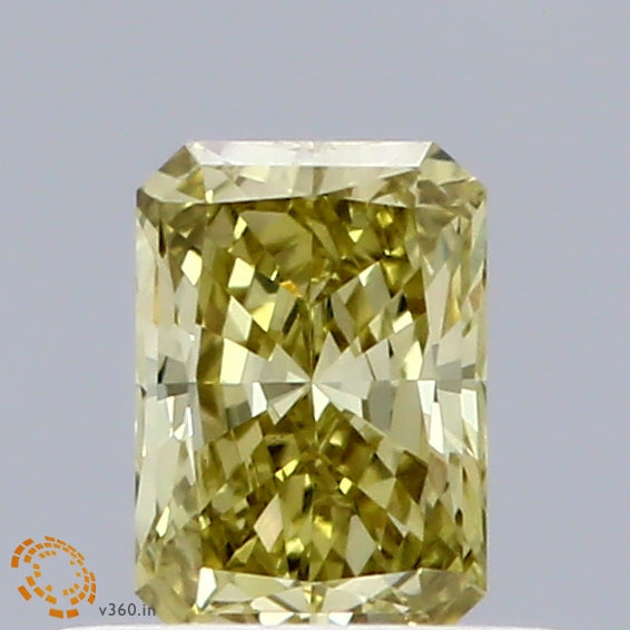 0.43 Carat Radiant Shaped, Excellent Cut, FANCY INTENSE YELLOW Color, VVS2 Clarity, IGI Certified Lab Grown Diamond