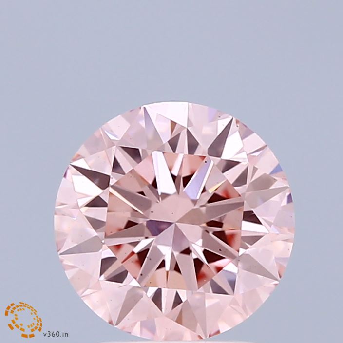 2.03 Carat Round Shaped, Excellent Cut, FANCY INTENSE PINK Color, VS2 Clarity, IGI Certified Lab Grown Diamond