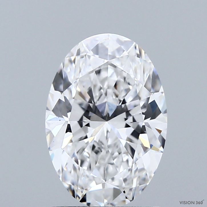 1.72 Carat Oval Shaped, Ideal Cut, D Color, VS1 Clarity, IGI Certified Lab Grown Diamond