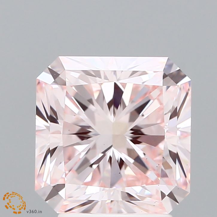 3.08 Carat Radiant Shaped, Ideal Cut, FANCY LIGHT PINK Color, VS1 Clarity, IGI Certified Lab Grown Diamond