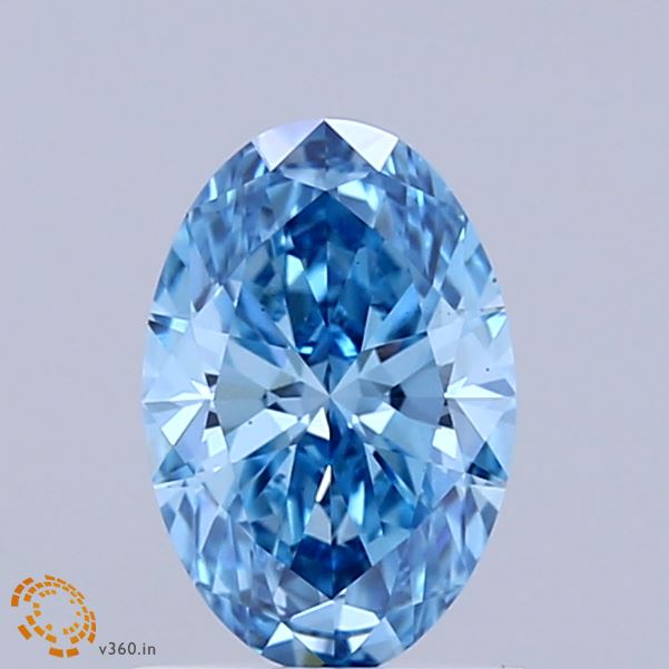 1.00 Carat Oval Shaped, Ideal Cut, FANCY VIVID BLUE Color, VS1 Clarity, IGI Certified Lab Grown Diamond