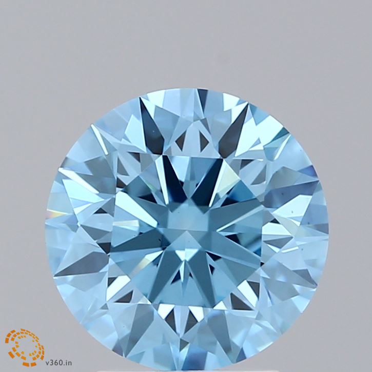 2.82 Carat Round Shaped, Ideal Cut, FANCY VIVID BLUE Color, VS1 Clarity, IGI Certified Lab Grown Diamond
