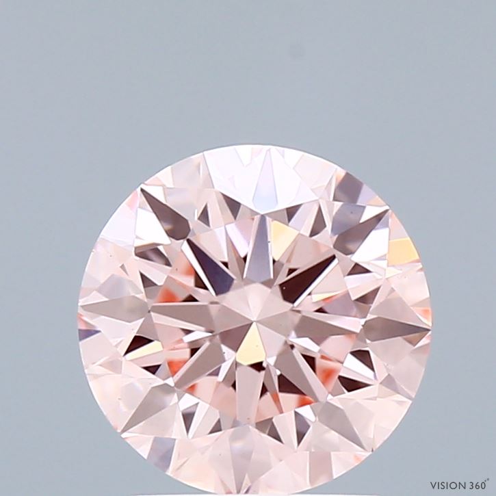 2.01 Carat Round Shaped, Ideal Cut, FANCY INTENSE PINK Color, VS1 Clarity, IGI Certified Lab Grown Diamond