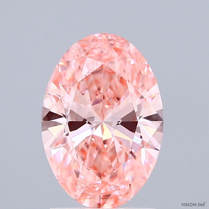 1.51 Carat Oval Shaped, Ideal Cut, FANCY VIVID PINK Color, VS1 Clarity, IGI Certified Lab Grown Diamond