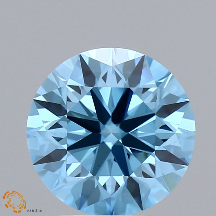 2.49 Carat Round Shaped, Ideal Cut, FANCY VIVID BLUE Color, VS1 Clarity, IGI Certified Lab Grown Diamond