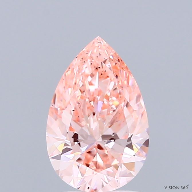 1.00 Carat Pear Shaped, Ideal Cut, FANCY INTENSE PINK Color, SI1 Clarity, IGI Certified Lab Grown Diamond