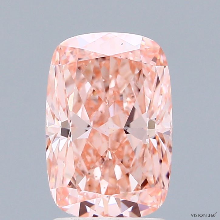2.10 Carat Cushion Shaped, Ideal Cut, FANCY VIVID PINK Color, VS1 Clarity, IGI Certified Lab Grown Diamond
