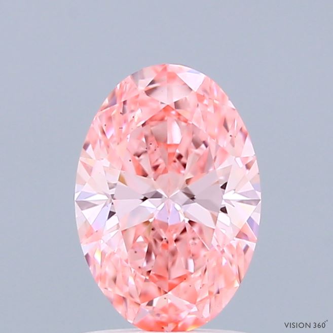 1.11 Carat Oval Shaped, Ideal Cut, FANCY VIVID PINK Color, VS2 Clarity, IGI Certified Lab Grown Diamond