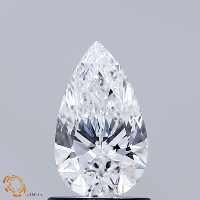 0.84 Carat Pear Shaped, Ideal Cut, D Color, VVS2 Clarity, IGI Certified Lab Grown Diamond