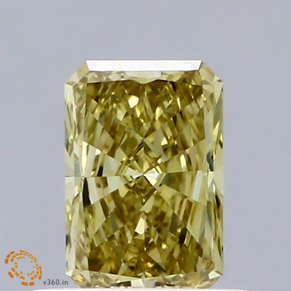 0.49 Carat Radiant Shaped, Very Good Cut, FANCY INTENSE YELLOW Color, VVS2 Clarity, IGI Certified Lab Grown Diamond