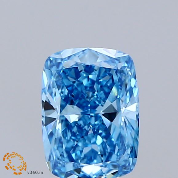 1.02 Carat Cushion Shaped, Ideal Cut, FANCY VIVID BLUE Color, VS1 Clarity, IGI Certified Lab Grown Diamond