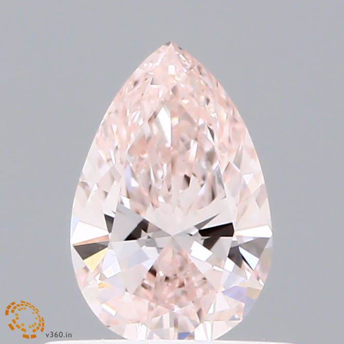 0.53 Carat Pear Shaped, Ideal Cut, FANCY LIGHT PINK Color, VVS2 Clarity, IGI Certified Lab Grown Diamond