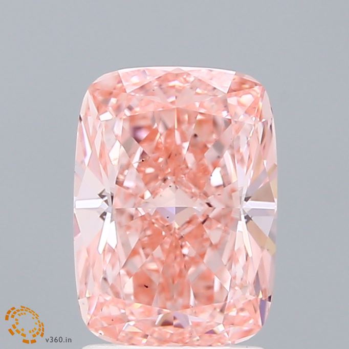 1.83 Carat Cushion Shaped, Ideal Cut, FANCY VIVID PINK Color, VS2 Clarity, IGI Certified Lab Grown Diamond