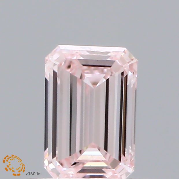 0.51 Carat Emerald Shaped, Excellent Cut, FANCY LIGHT PINK Color, VS1 Clarity, IGI Certified Lab Grown Diamond