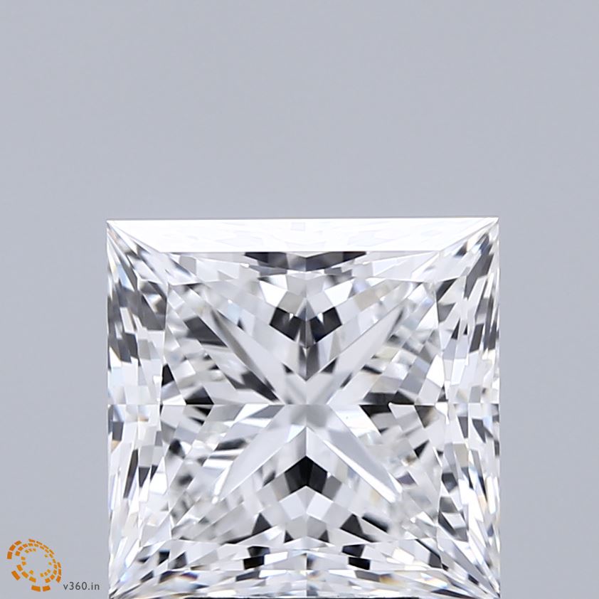 4.55 Carat Princess Shaped, Ideal Cut, E Color, VS1 Clarity, IGI Certified Lab Grown Diamond