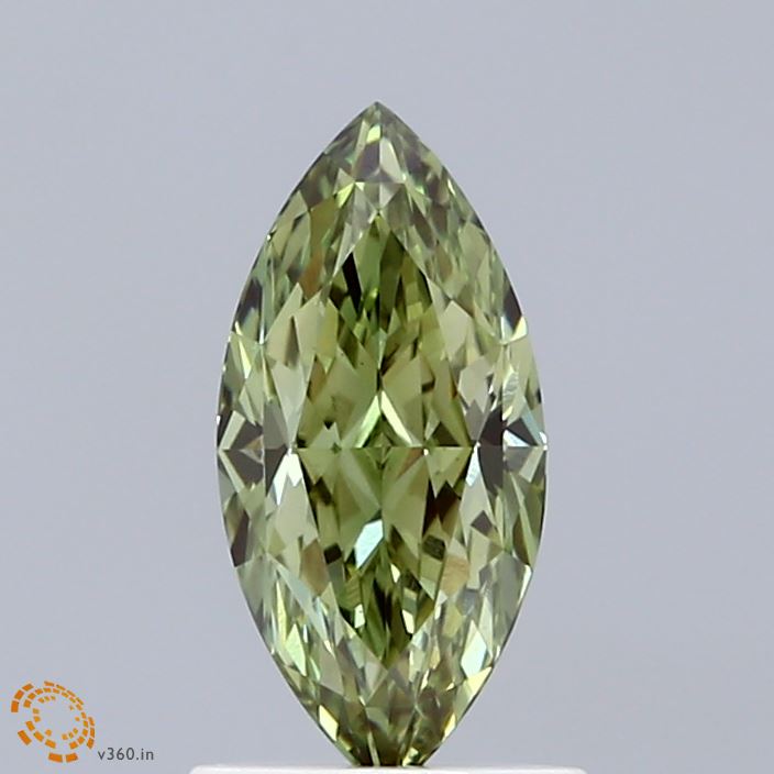 1.18 Carat Marquise Shaped, Very Good Cut, FANCY VIVID GREEN Color, VS1 Clarity, IGI Certified Lab Grown Diamond