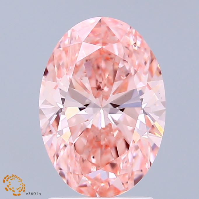 2.03 Carat Oval Shaped, Ideal Cut, FANCY VIVID PINK Color, VS1 Clarity, IGI Certified Lab Grown Diamond