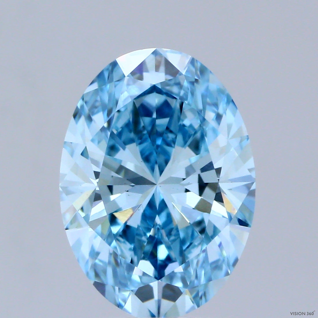 2.82 Carat Oval Shaped, Ideal Cut, FANCY VIVID BLUE Color, VS1 Clarity, IGI Certified Lab Grown Diamond