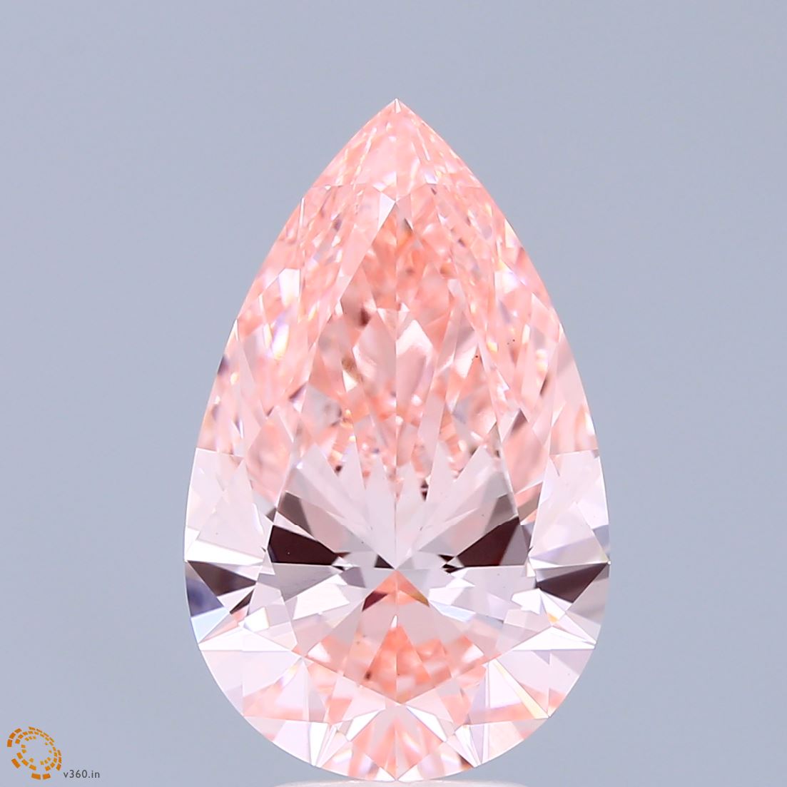 5.02 Carat Pear Shaped, Ideal Cut, FANCY VIVID PINK Color, VS1 Clarity, IGI Certified Lab Grown Diamond