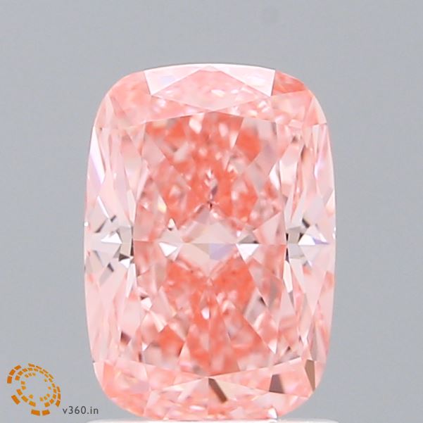 1.59 Carat Cushion Shaped, Ideal Cut, FANCY VIVID PINK Color, VVS2 Clarity, IGI Certified Lab Grown Diamond
