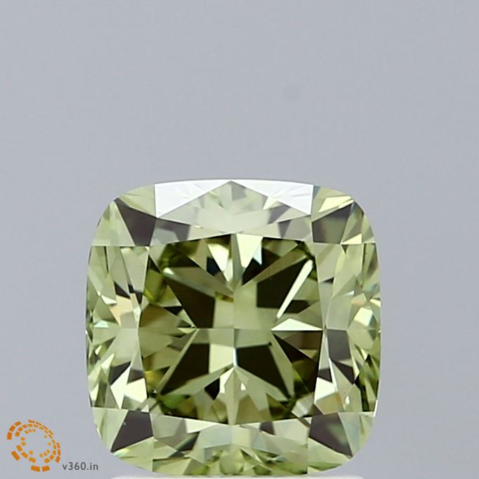 1.83 Carat Cushion Shaped, Ideal Cut, FANCY VIVID GREEN Color, VS1 Clarity, IGI Certified Lab Grown Diamond