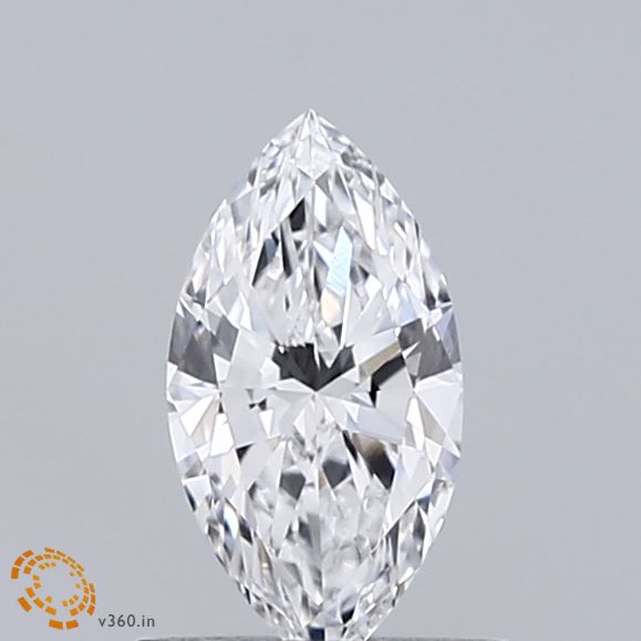 0.57 Carat Marquise Shaped, Excellent Cut, D Color, VVS2 Clarity, IGI Certified Lab Grown Diamond