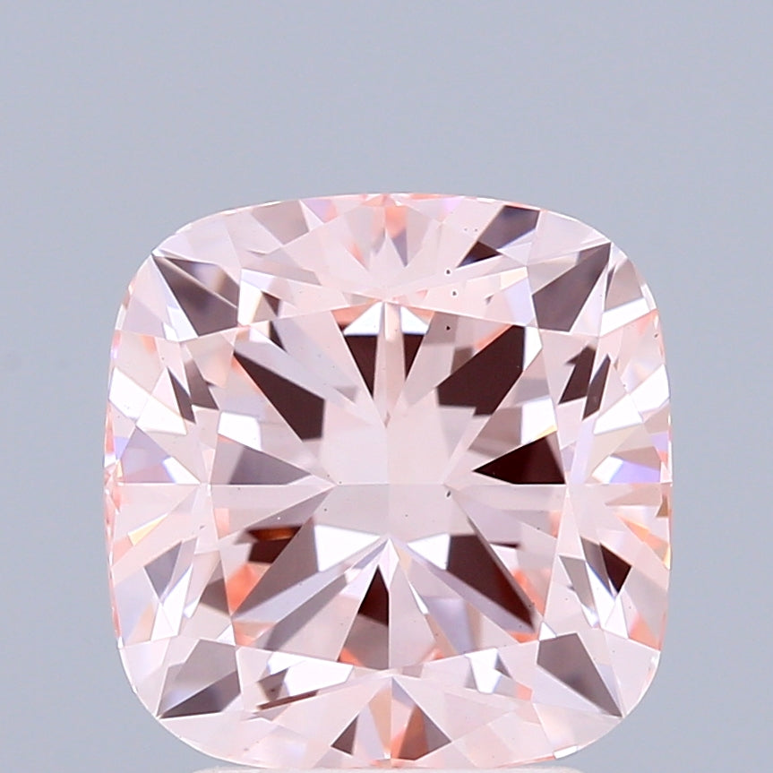 2.74 Carat Cushion Shaped, Ideal Cut, FANCY INTENSE PINK Color, VS1 Clarity, IGI Certified Lab Grown Diamond