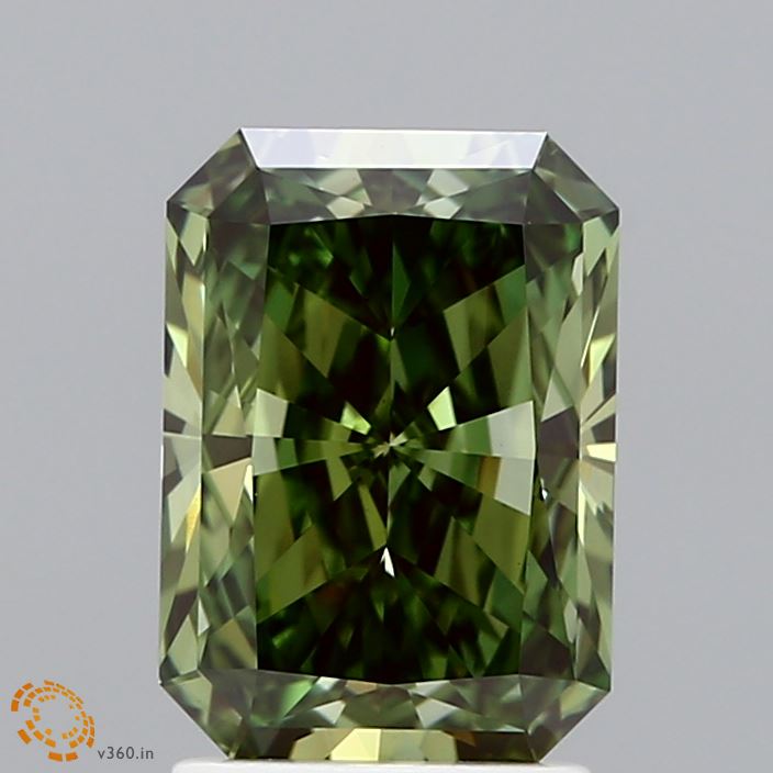 2.18 Carat Radiant Shaped, Ideal Cut, FANCY VIVID GREEN Color, VS1 Clarity, IGI Certified Lab Grown Diamond