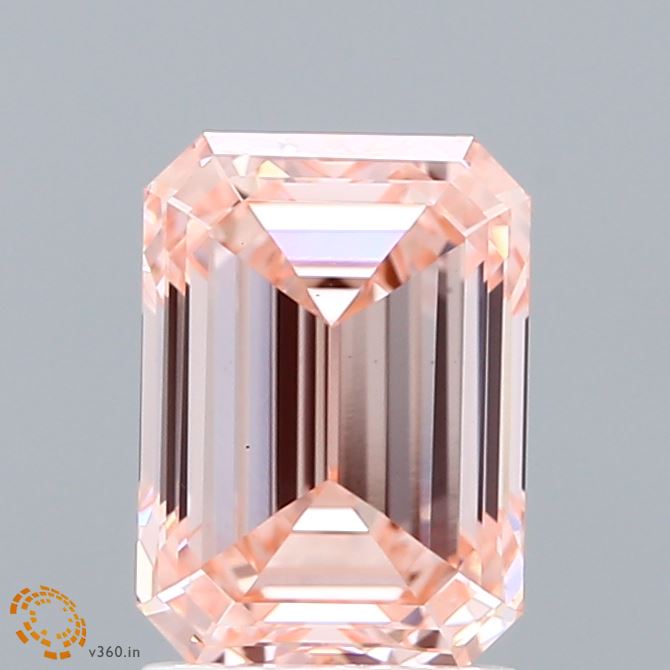 2.09 Carat Emerald Shaped, Ideal Cut, FANCY INTENSE PINK Color, VS1 Clarity, IGI Certified Lab Grown Diamond