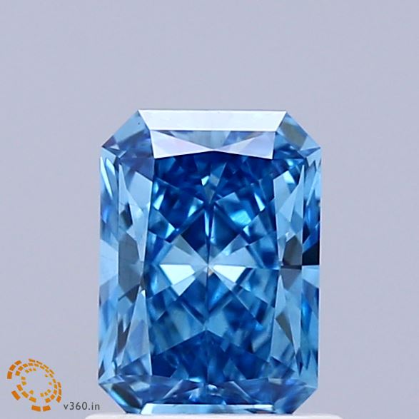 1.05 Carat Radiant Shaped, Ideal Cut, FANCY VIVID BLUE Color, VS1 Clarity, IGI Certified Lab Grown Diamond