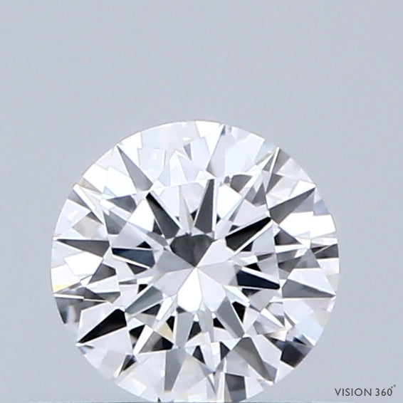 0.38 Carat Round Shaped, Excellent Cut, D Color, VVS2 Clarity, IGI Certified Lab Grown Diamond