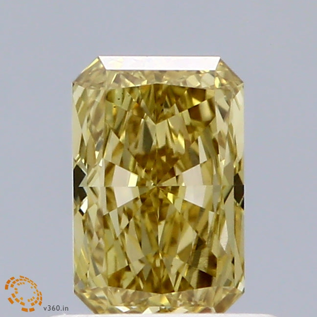 0.62 Carat Radiant Shaped, Excellent Cut, FANCY INTENSE YELLOW Color, VS1 Clarity, IGI Certified Lab Grown Diamond